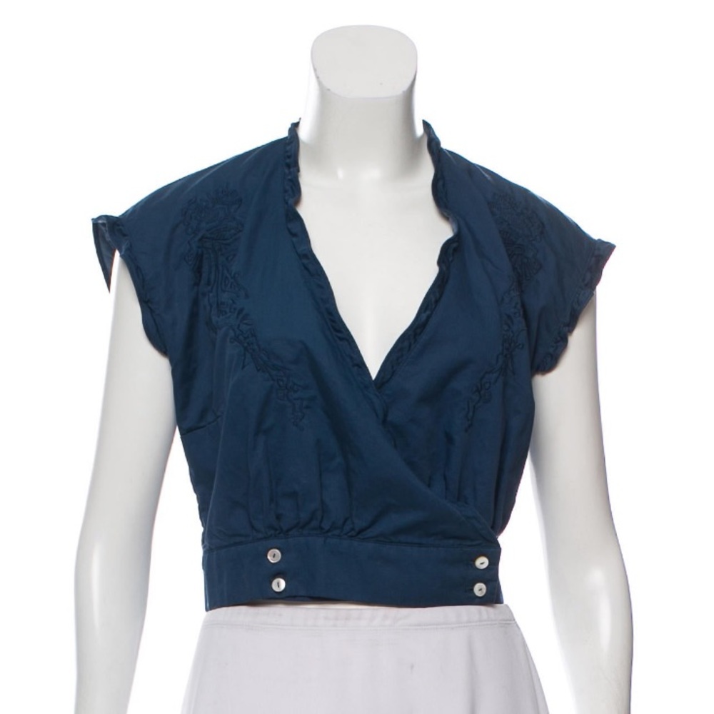 Mayle vintage Embroidered Crop Top